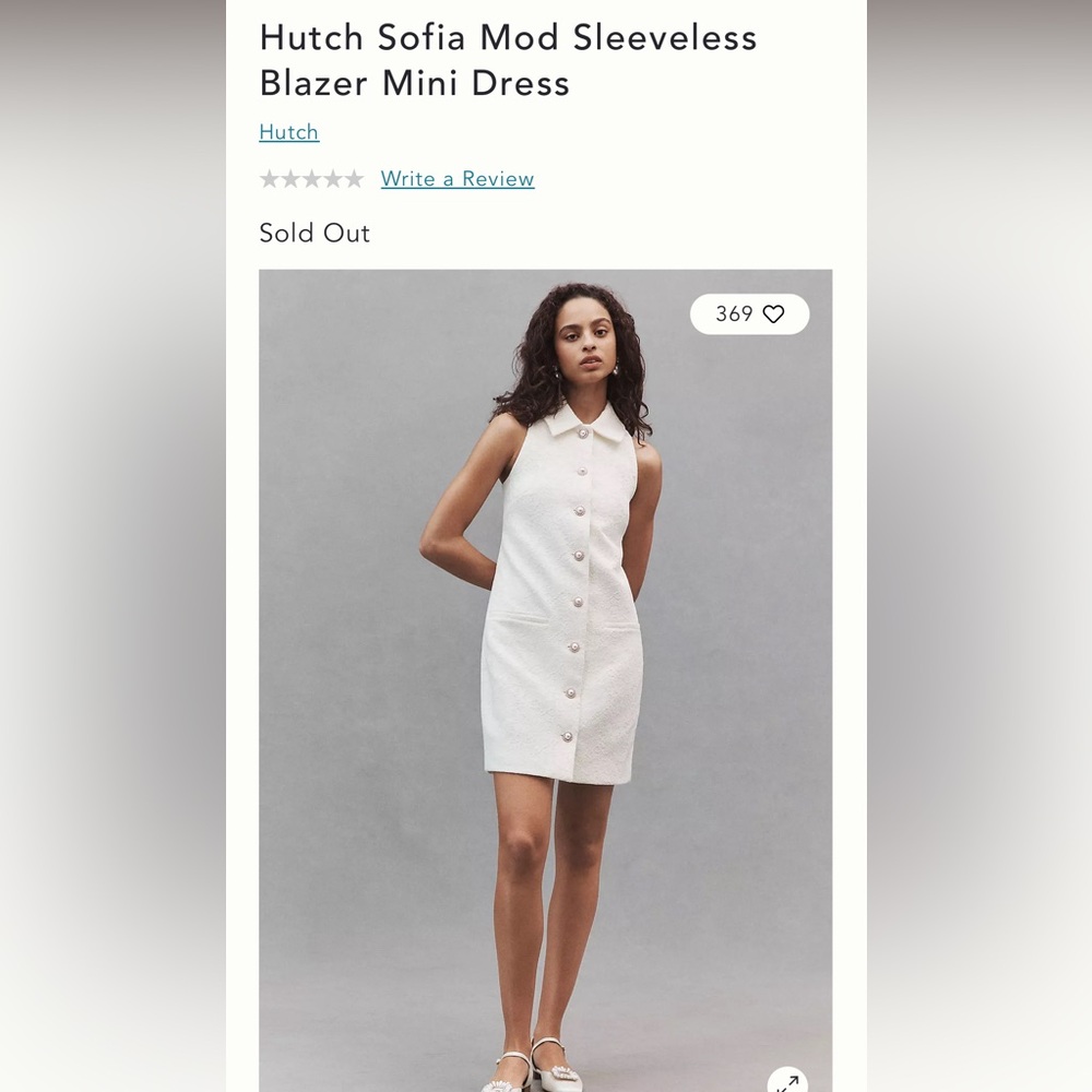 Hutch Ivory Sleeveless Blazer Mini Dress